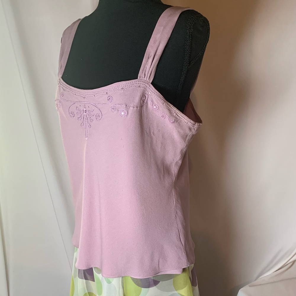 Jones New York Cami-style top -silk-lavender-size 12 - Picture 3 of 14